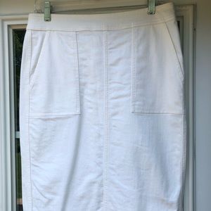 Lands’ End Cream Color Denim Skirt